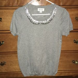 Rhinestone collared sweater